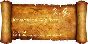 Kovacsics Gábor névjegykártya