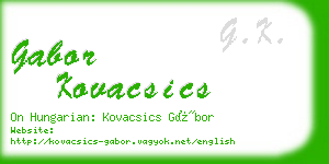 gabor kovacsics business card
